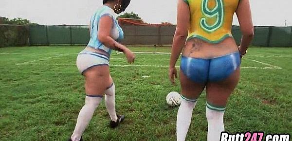  Painted soccer asses